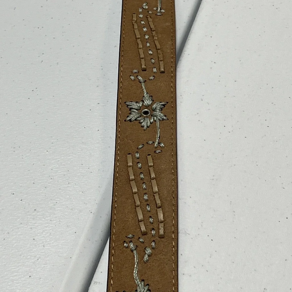 Ropers Belt Brown Leather Southwestern Stiched Size XXL 42-45 Cowboy Western